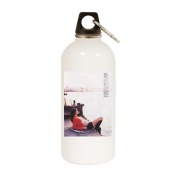 Bridget Hall White Water Bottle With Carabiner