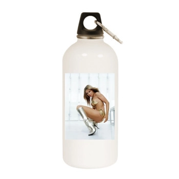 Carmen Electra White Water Bottle With Carabiner