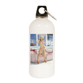 Carmen Electra White Water Bottle With Carabiner