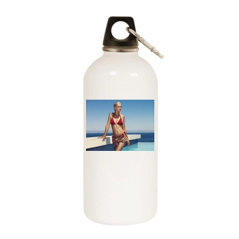 Carmen Kass White Water Bottle With Carabiner