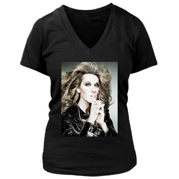 Celine Dion Women's Deep V-Neck TShirt