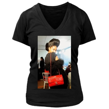 Chanel Iman Women's Deep V-Neck TShirt