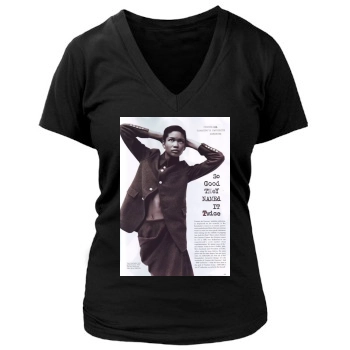 Chanel Iman Women's Deep V-Neck TShirt