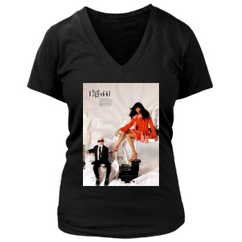 Chanel Iman Women's Deep V-Neck TShirt