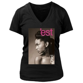 Chanel Iman Women's Deep V-Neck TShirt