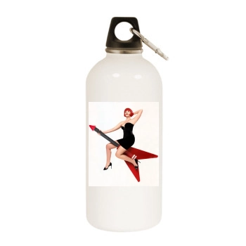 Charlotte Church White Water Bottle With Carabiner