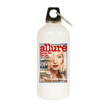 Christina Aguilera White Water Bottle With Carabiner