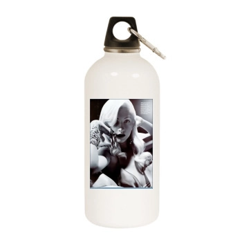 Christina Aguilera White Water Bottle With Carabiner