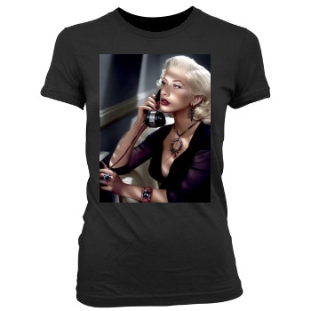 Christina Aguilera Women's Junior Cut Crewneck T-Shirt