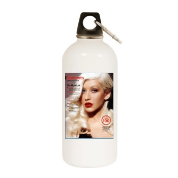 Christina Aguilera White Water Bottle With Carabiner