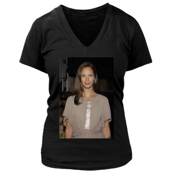 Christy Turlington Women's Deep V-Neck TShirt