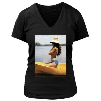 Christy Turlington Women's Deep V-Neck TShirt