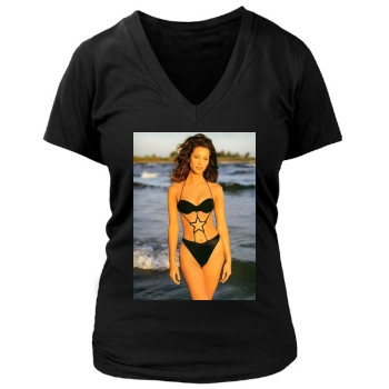 Christy Turlington Women's Deep V-Neck TShirt