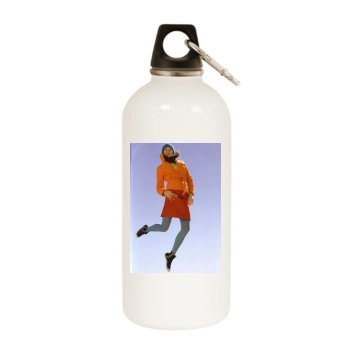 Elise Crombez White Water Bottle With Carabiner