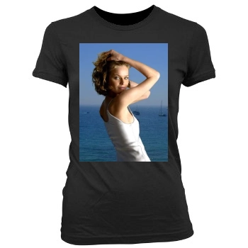 Eva Herzigova Women's Junior Cut Crewneck T-Shirt