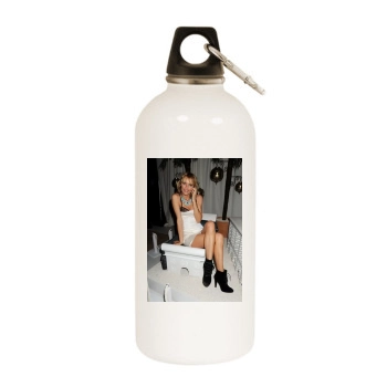 Eva Herzigova White Water Bottle With Carabiner