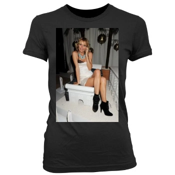 Eva Herzigova Women's Junior Cut Crewneck T-Shirt