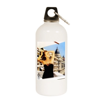 Eva Herzigova White Water Bottle With Carabiner