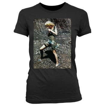 Eva Herzigova Women's Junior Cut Crewneck T-Shirt