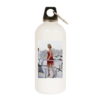 Eva Herzigova White Water Bottle With Carabiner