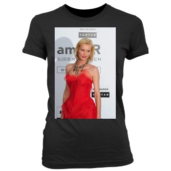 Eva Herzigova Women's Junior Cut Crewneck T-Shirt