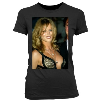 Eva Herzigova Women's Junior Cut Crewneck T-Shirt