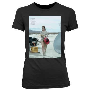 Eva Herzigova Women's Junior Cut Crewneck T-Shirt