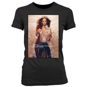 Jennifer Lopez Women's Junior Cut Crewneck T-Shirt