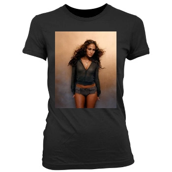 Jennifer Lopez Women's Junior Cut Crewneck T-Shirt