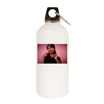 Tyra Banks White Water Bottle With Carabiner