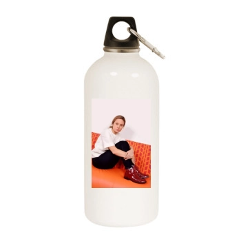 Brie Larson White Water Bottle With Carabiner