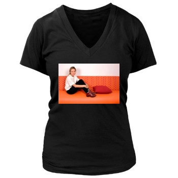 Brie Larson Women's Deep V-Neck TShirt