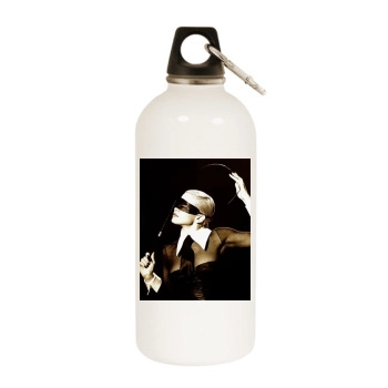 Madonna White Water Bottle With Carabiner