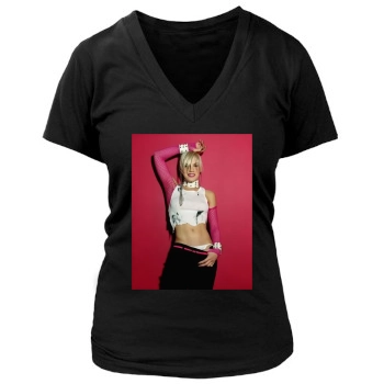 Pink Women's Deep V-Neck TShirt