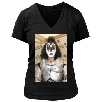 KISS Women's Deep V-Neck TShirt