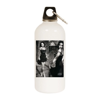 Adriana Lima White Water Bottle With Carabiner