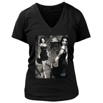 Adriana Lima Women's Deep V-Neck TShirt