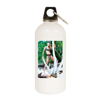 Carmen Kass White Water Bottle With Carabiner