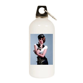 Cheryl Tweedy White Water Bottle With Carabiner