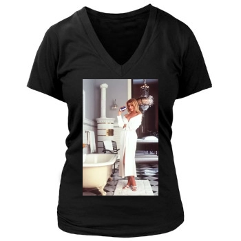 Claudia Schiffer Women's Deep V-Neck TShirt