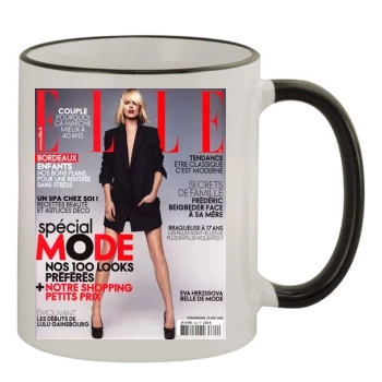 Eva Herzigova 11oz Colored Rim & Handle Mug