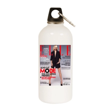 Eva Herzigova White Water Bottle With Carabiner