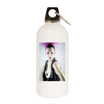 Florencia Salvioni White Water Bottle With Carabiner