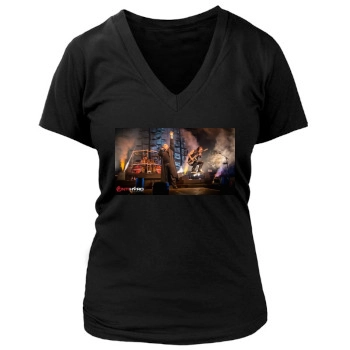 Disturbed Women's Deep V-Neck TShirt