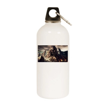 Disturbed White Water Bottle With Carabiner