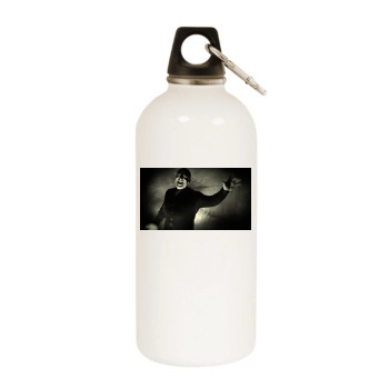 Disturbed White Water Bottle With Carabiner