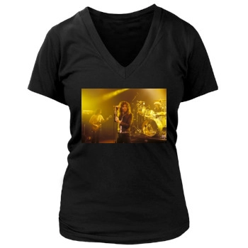 Whitesnake Women's Deep V-Neck TShirt