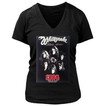 Whitesnake Women's Deep V-Neck TShirt