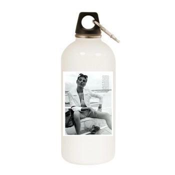 Bridget Hall White Water Bottle With Carabiner