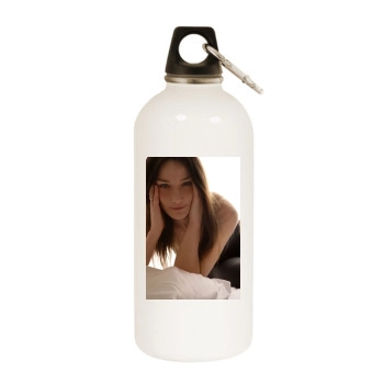 Carla Bruni White Water Bottle With Carabiner